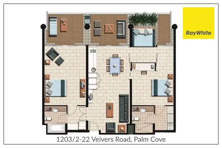 Floorplan of Homely unit listing, 1203/2-22 Veivers Road, Palm Cove QLD 4879