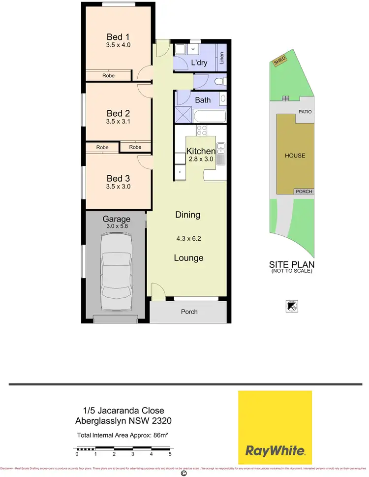 Floorplan of Homely semi-detached listing, 1/5 Jacaranda Close, Aberglasslyn NSW 2320