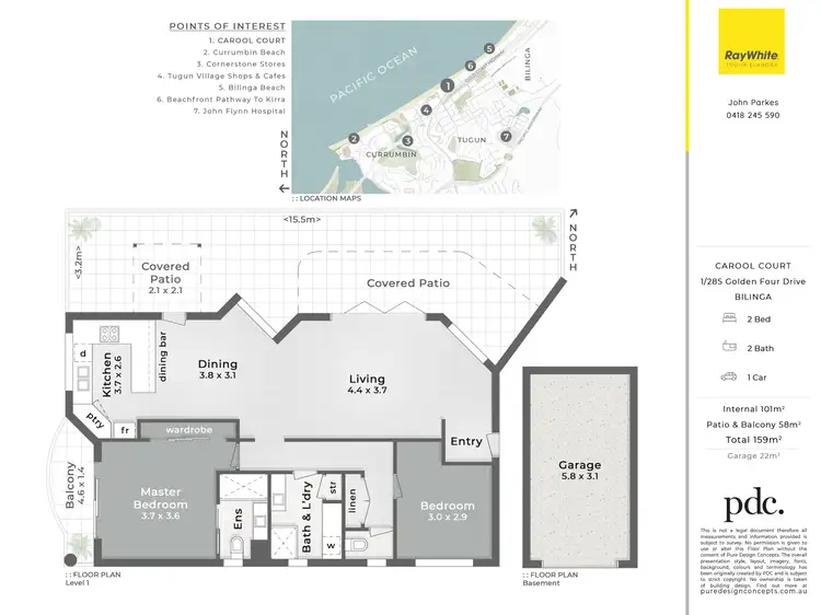 Floorplan of Homely unit listing, 1/285 Golden Four Drive, Bilinga QLD 4225