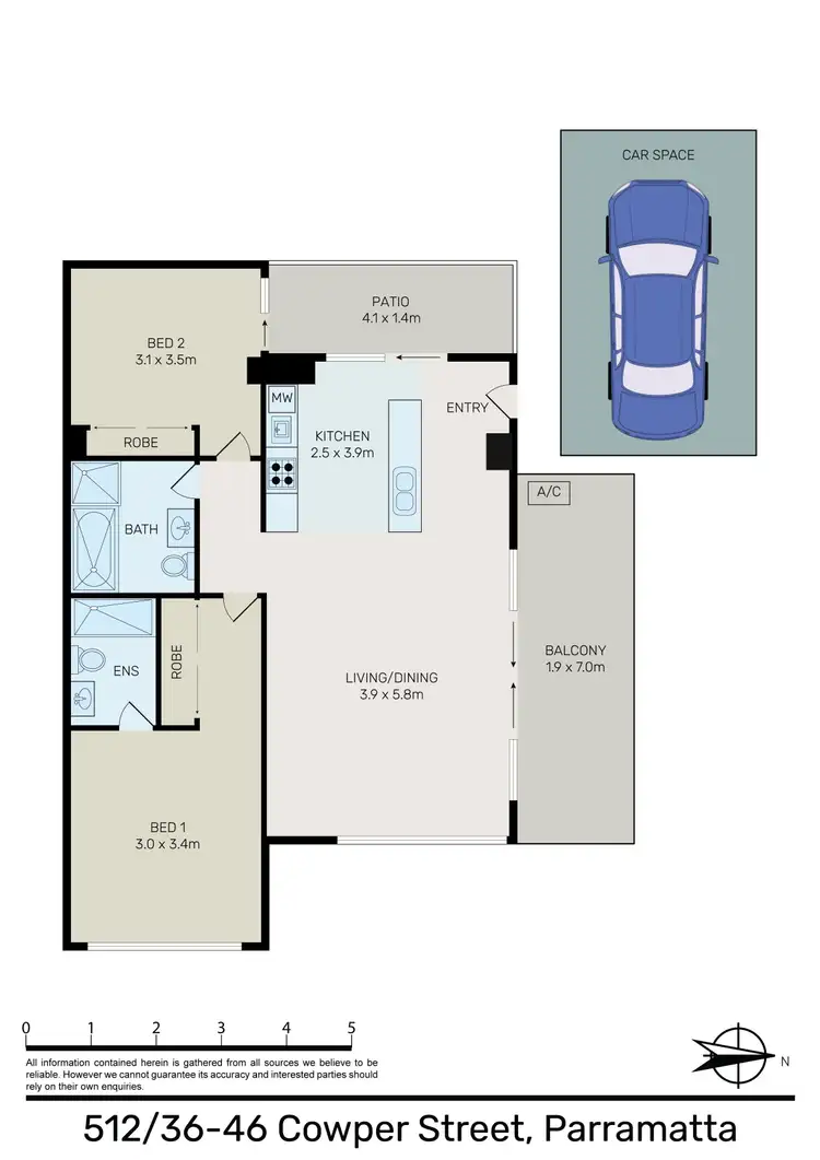 Floorplan of Homely apartment listing, 512/36-46 Cowper Street, Parramatta NSW 2150