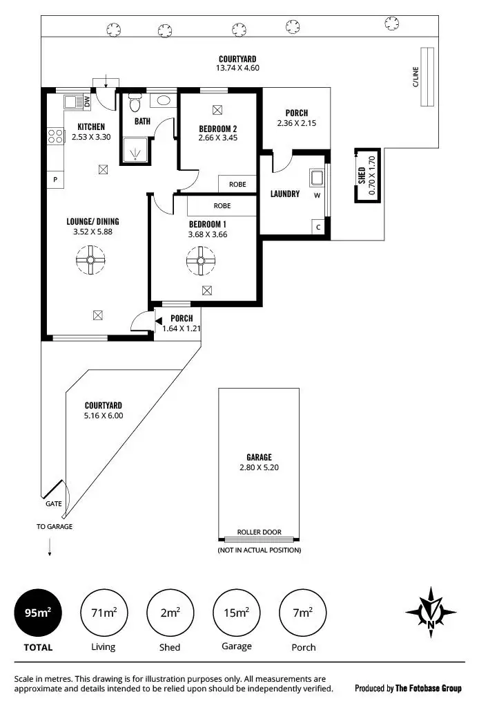 Floorplan of Homely unit listing, 2/65 Byre Avenue, Somerton Park SA 5044