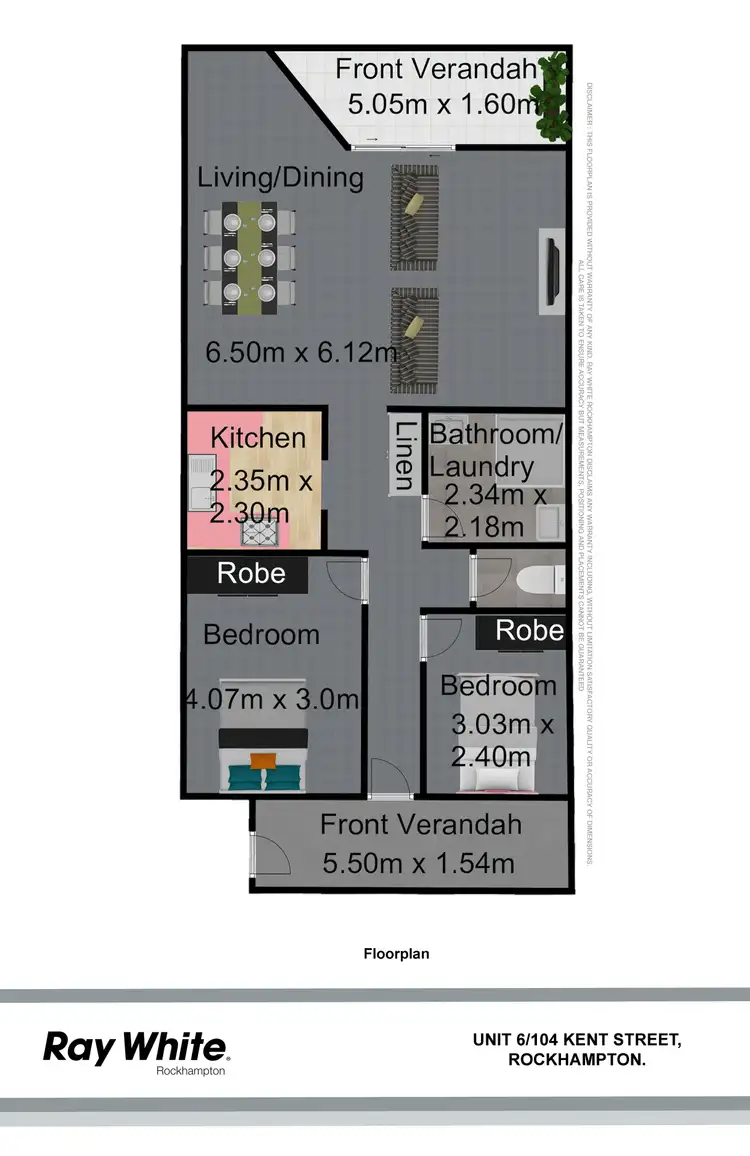 Floorplan of Homely apartment listing, 6/104 Kent Street, Rockhampton City QLD 4700