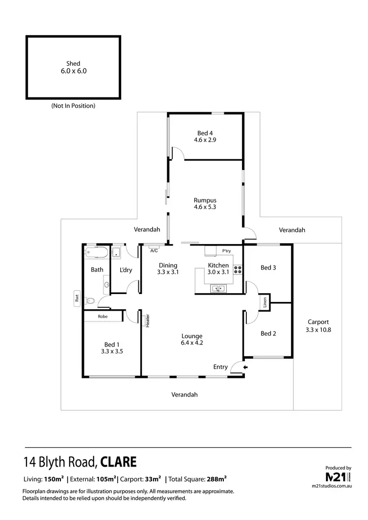 Floorplan of Homely house listing, 14 Blyth Road, Clare SA 5453