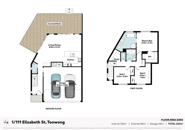 Floorplan of Homely townhouse listing, 1/111 Elizabeth Street, Toowong QLD 4066