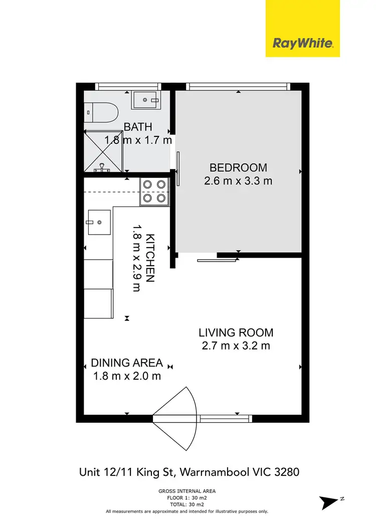 Floorplan of Homely unit listing, 12/11 King Street, Warrnambool VIC 3280