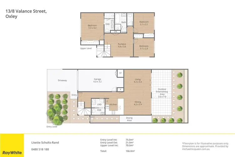 Floorplan of Homely townhouse listing, 13/8 Valance Street, Oxley QLD 4075