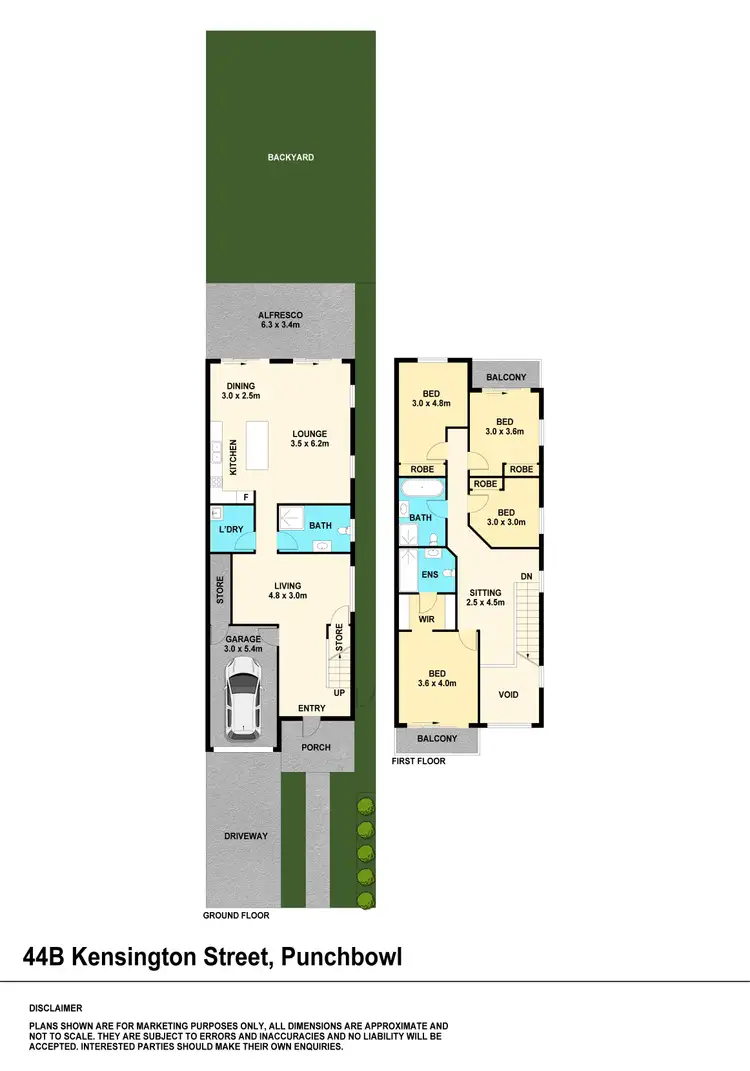 Floorplan of Homely semi-detached listing, 44 Kensington Street, Punchbowl NSW 2196