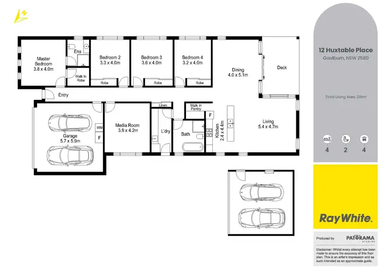 Floorplan of Homely house listing, 12 Huxtable Place, Goulburn NSW 2580