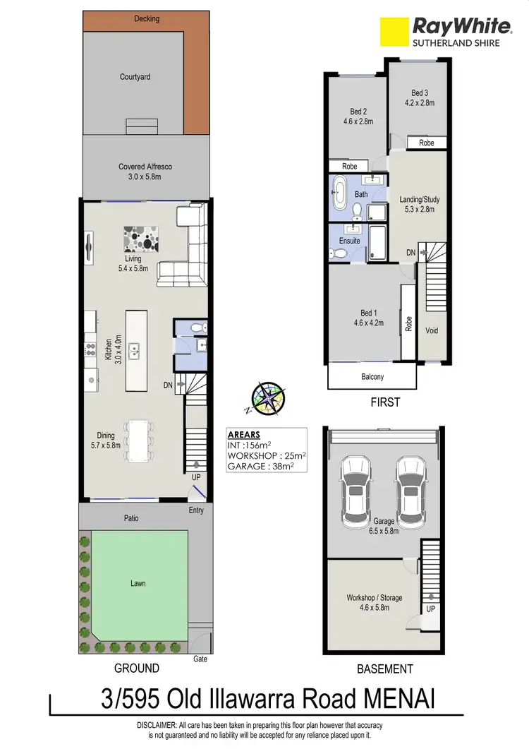 Floorplan of Homely townhouse listing, 3/595 Old Illawarra Road, Menai NSW 2234