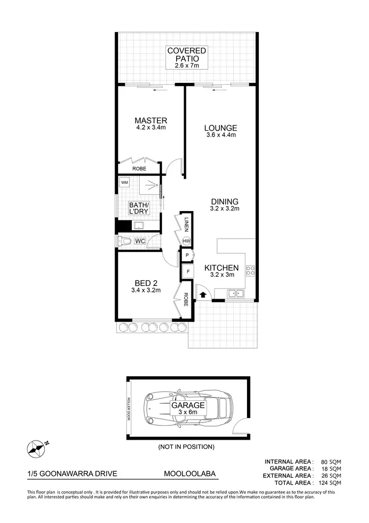 Floorplan of Homely unit listing, 1/5 Goonawarra Drive, Mooloolaba QLD 4557