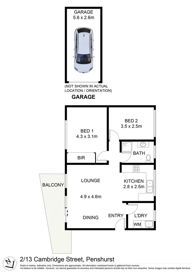 Floorplan of Homely unit listing, 2/13 Cambridge Street, Penshurst NSW 2222