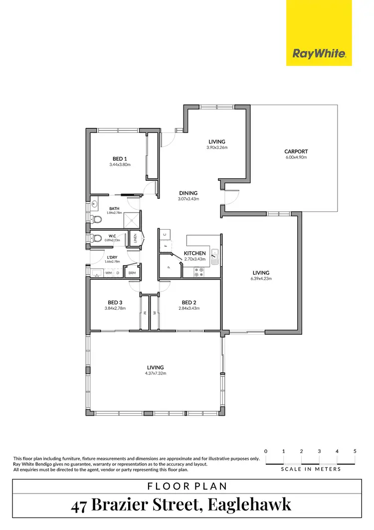 Floorplan of Homely house listing, 47 Brazier Street, Eaglehawk VIC 3556