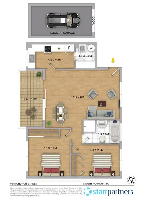 Floorplan of Homely apartment listing, 7/518 Church Street, North Parramatta NSW 2151