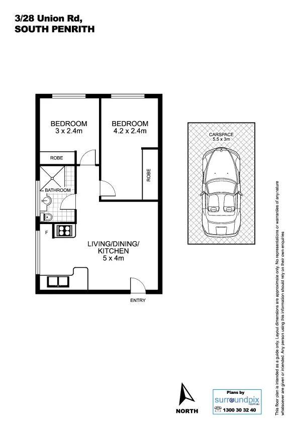 Floorplan of Homely unit listing, 3/28 Union Road, Penrith NSW 2750