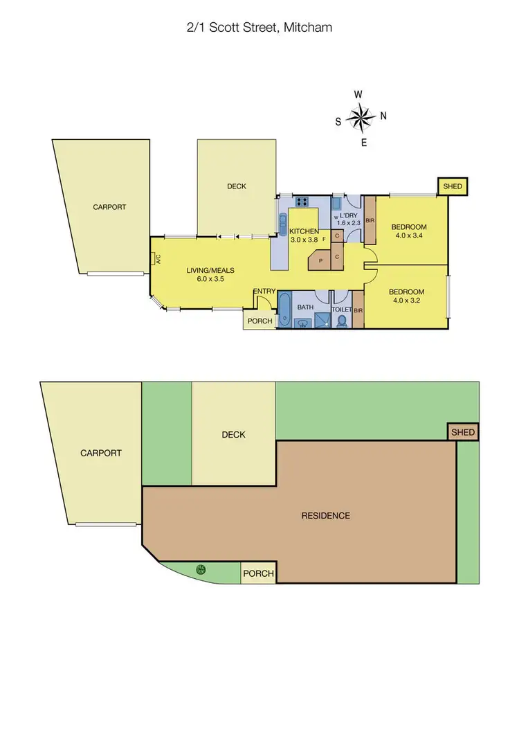 Floorplan of Homely unit listing, 2/1 Scott Street, Mitcham VIC 3132