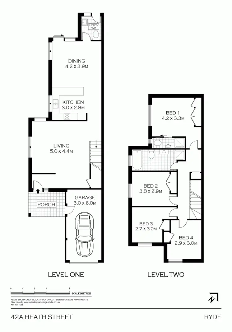 Floorplan of Homely semi-detached listing, 42a Heath St, Ryde NSW 2112