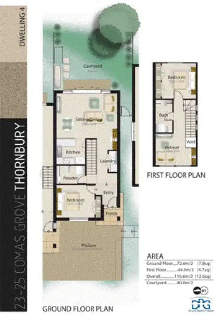 Floorplan of Homely townhouse listing, 4/23-25 Comas Grove, Thornbury VIC 3071