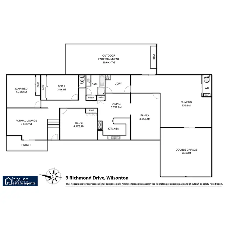 Floorplan of Homely house listing, 3 Richmond Drive, Wilsonton QLD 4350
