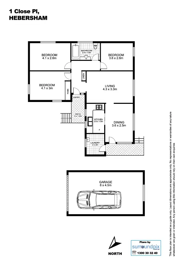 Floorplan of Homely house listing, 1 Close Place, Hebersham NSW 2770