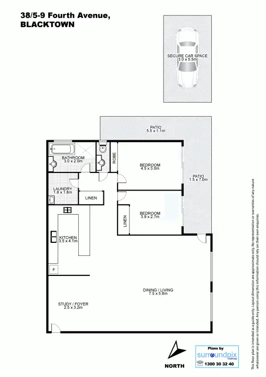 Floorplan of Homely unit listing, 38/5-9 Fourth Avenue, Blacktown NSW 2148