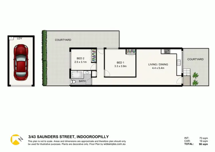 Floorplan of Homely unit listing, 3/43 Saunders Street, Indooroopilly QLD 4068