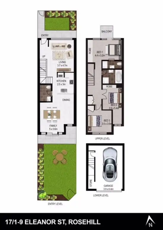 Floorplan of Homely townhouse listing, 17/1-9 Eleanor Street, Rosehill NSW 2142