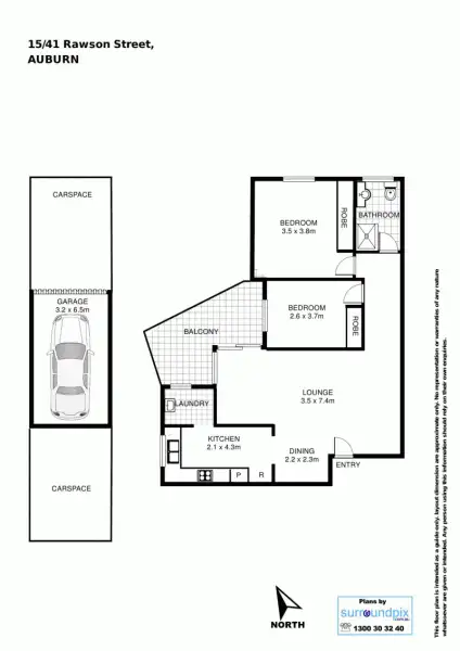 Floorplan of Homely unit listing, 15/41 Rawson Street, Auburn NSW 2144