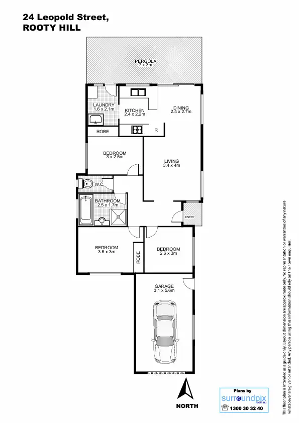 Floorplan of Homely house listing, 24 Leopold Street, Rooty Hill NSW 2766
