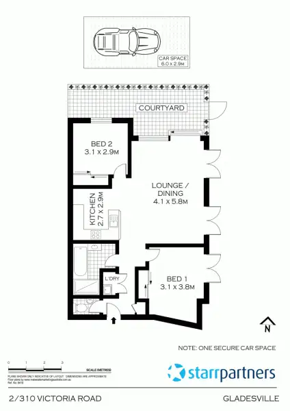 Floorplan of Homely unit listing, 2/310 Victoria Rd, Gladesville NSW 2111