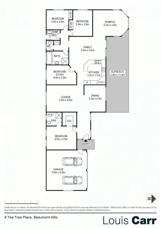 Floorplan of Homely house listing, 8 Tea Tree Place, Beaumont Hills NSW 2155