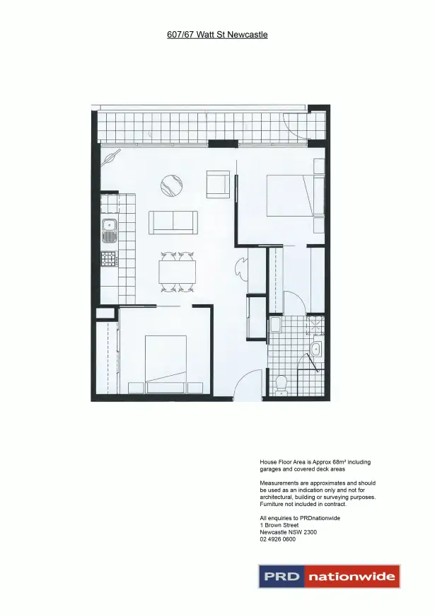 Floorplan of Homely apartment listing, 607/67 Watt Street - OLD, Newcastle NSW 2300