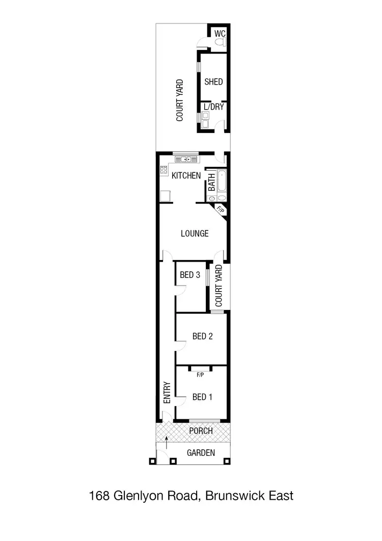 Floorplan of Homely house listing, 168 Glenlyon Road, Brunswick East VIC 3057