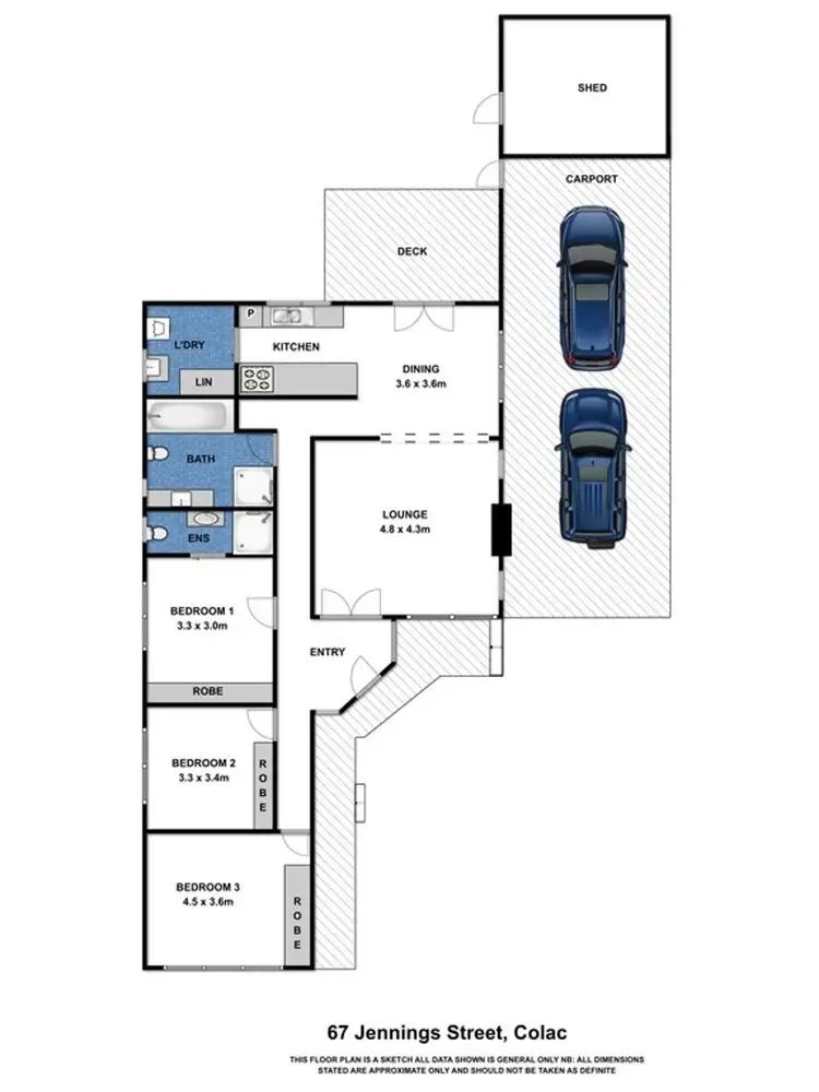 Floorplan of Homely house listing, 67 Jennings Street, Colac VIC 3250