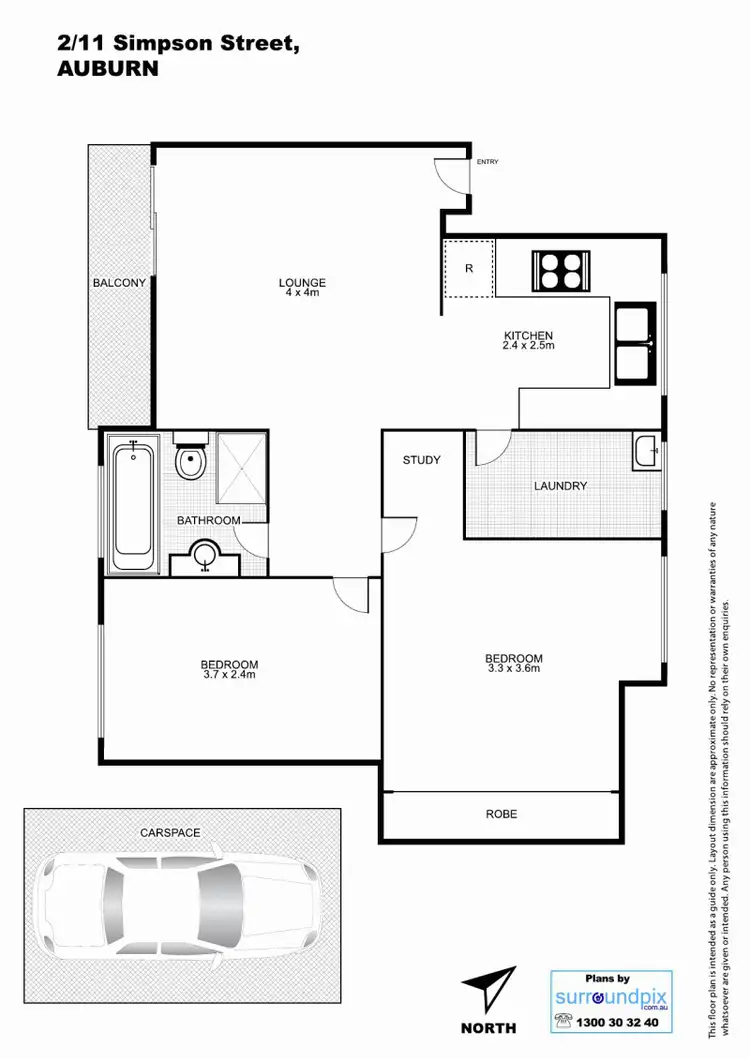Floorplan of Homely unit listing, 2/11 Simpson Street, Auburn NSW 2144