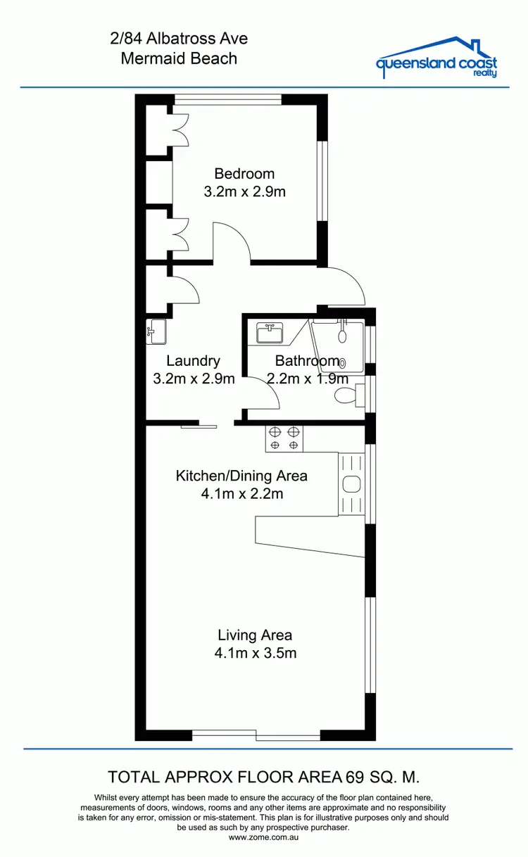 Floorplan of Homely block of units listing, 2/84 Albatross Avenue, Mermaid Beach QLD 4218