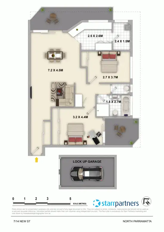 Floorplan of Homely unit listing, 7/14 New Street, North Parramatta NSW 2151