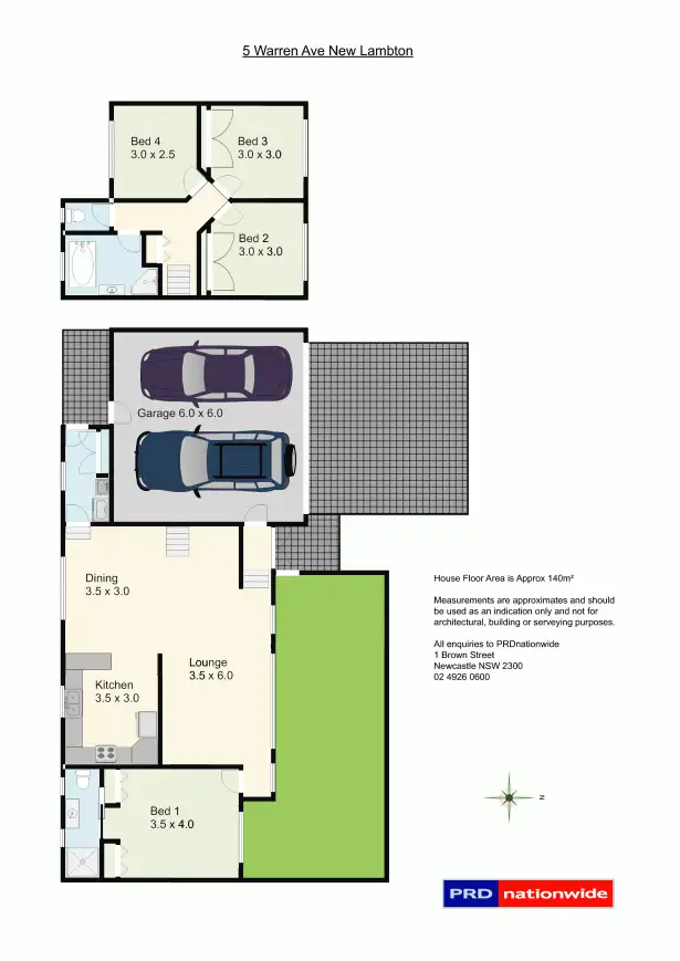 Floorplan of Homely semi-detached listing, 5 Warren Avenue, New Lambton NSW 2305