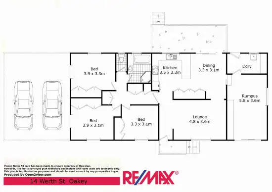 Floorplan of Homely house listing, 14 Werth Street, Oakey QLD 4401