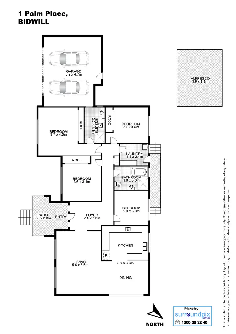 Floorplan of Homely house listing, 1 Palm Place, Bidwill NSW 2770