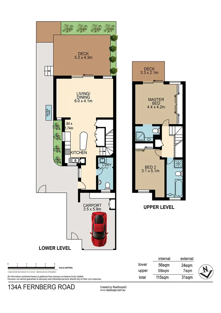 Floorplan of Homely townhouse listing, 134A Fernberg Road, Paddington QLD 4064