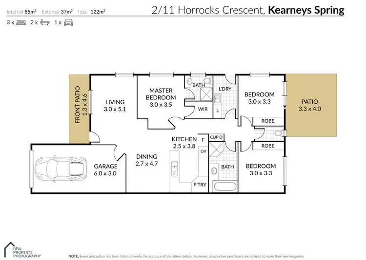 Floorplan of Homely unit listing, 2/11 Horrocks Crescent, Kearneys Spring QLD 4350