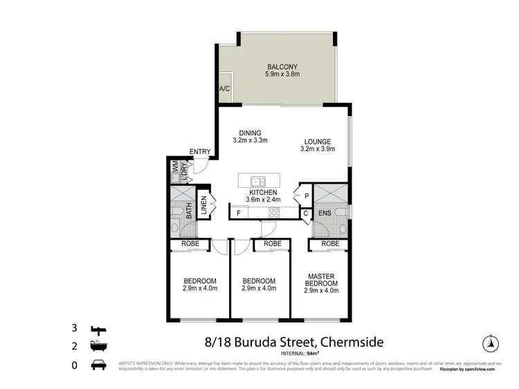 Floorplan of Homely unit listing, 8/18 Buruda Street, Chermside QLD 4032