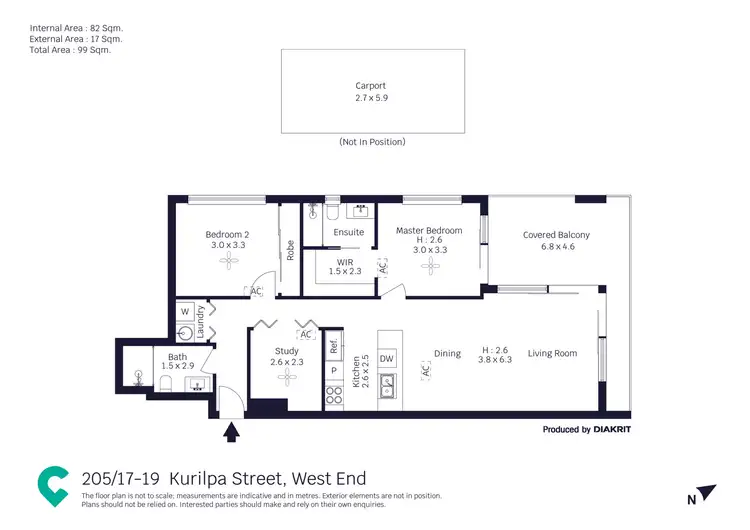 Floorplan of Homely unit listing, 205/17-19 Kurilpa Street, West End QLD 4101