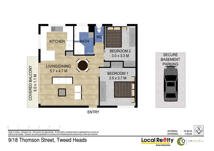 Floorplan of Homely unit listing, 9/18 Thomson Street, Tweed Heads NSW 2485