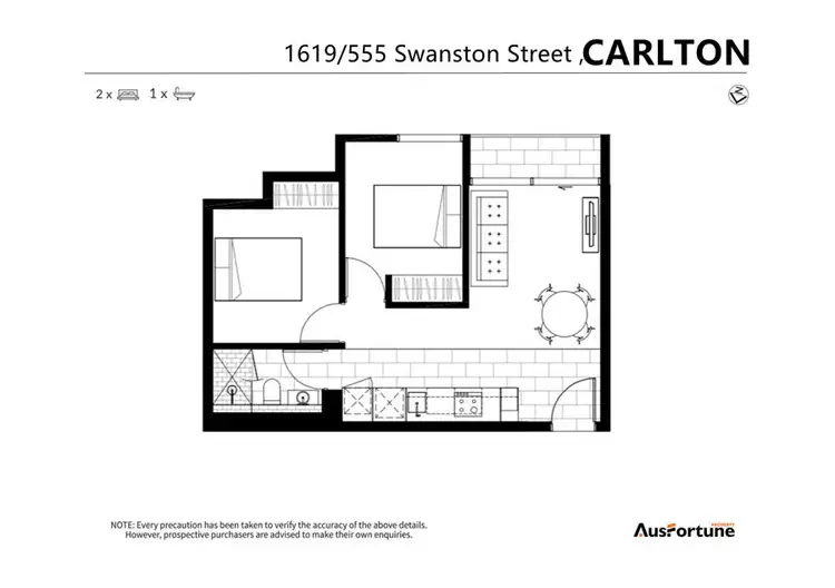 Floorplan of Homely apartment listing, 1619/555 Swanston Street, Carlton VIC 3053
