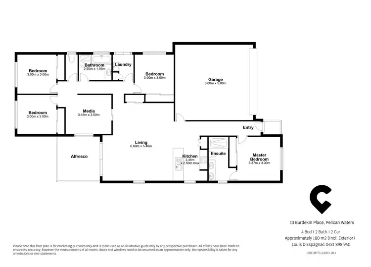 Floorplan of Homely house listing, 13 Burdekin Place, Pelican Waters QLD 4551