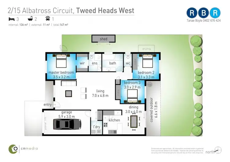 Floorplan of Homely semi-detached listing, 2/15 Albatross Circuit, Tweed Heads West NSW 2485