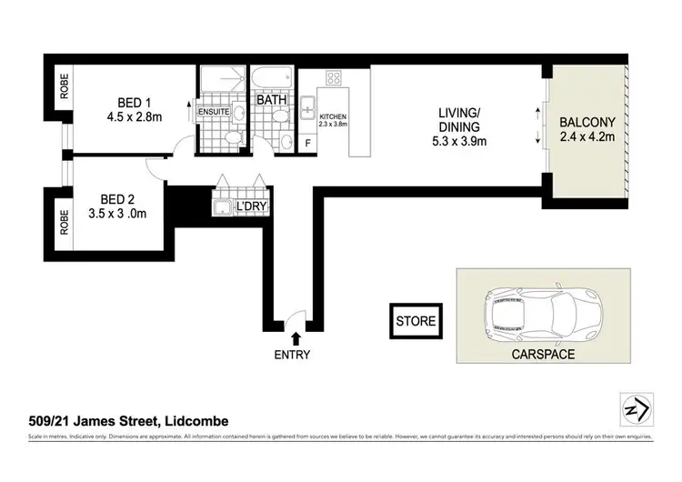 Floorplan of Homely apartment listing, 509/21 James street, Lidcombe NSW 2141
