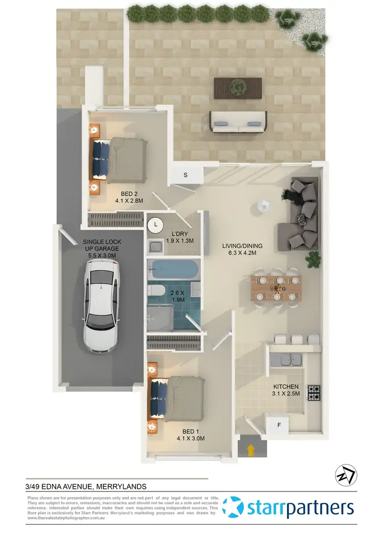 Floorplan of Homely villa listing, 3/49 Edna Avenue, Merrylands NSW 2160