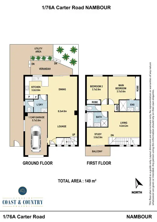 Floorplan of Homely townhouse listing, 1/76A Carter Road, Nambour QLD 4560